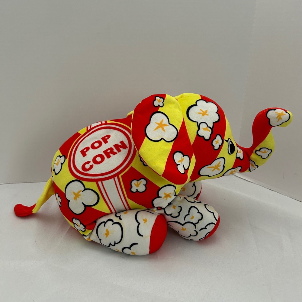 RK Soft Popcorn Elephant Plush Stuffed Animal Toy Red Yellow White - Picture 2 of 4